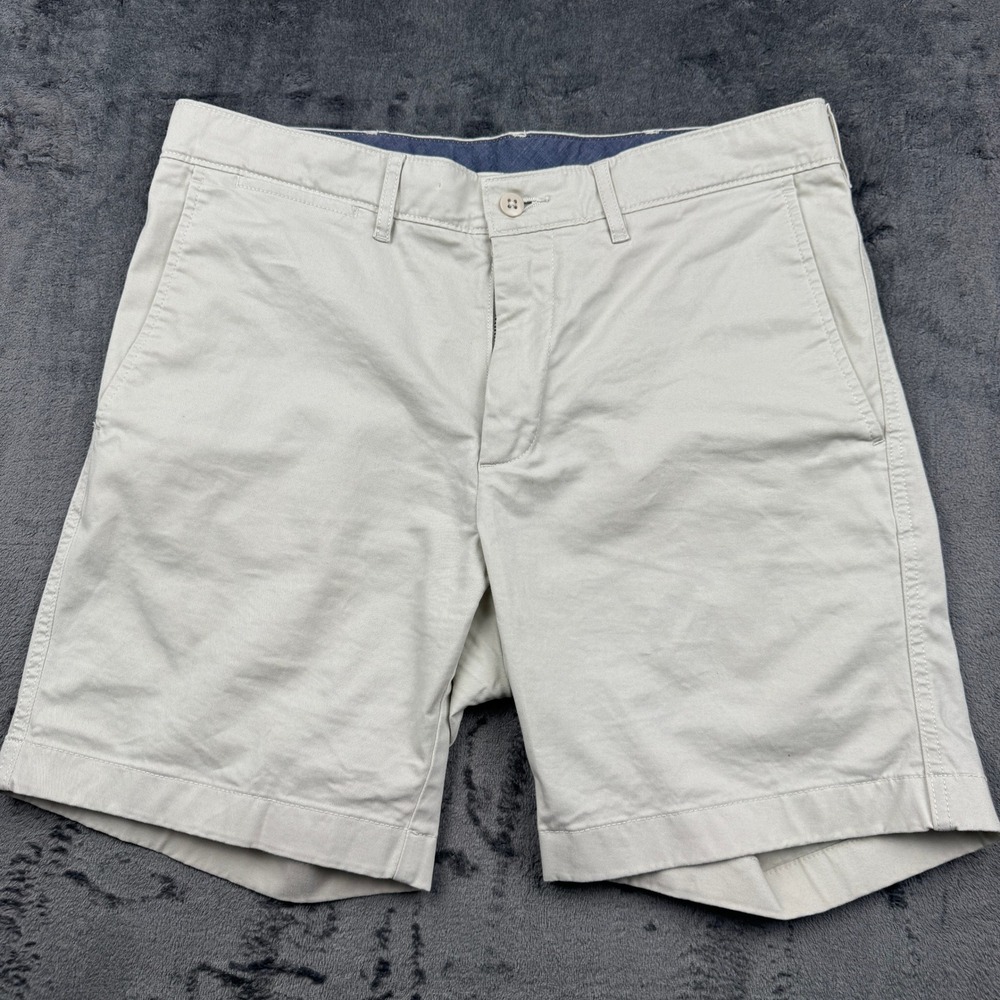 Cremieux Chino Shorts Men 32 Tan Comfort Stretch Flat Front Excellent